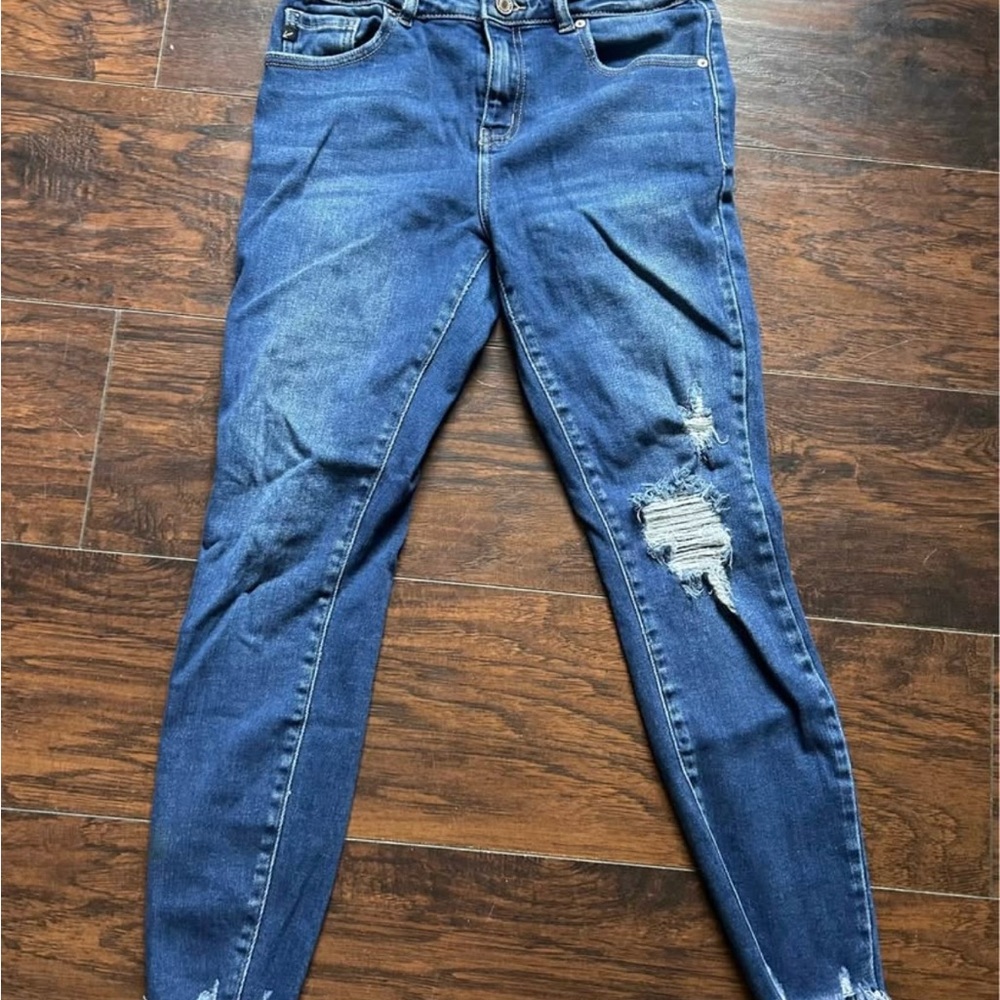 KanCan Blue Distressed Skinny Jeans Size 26